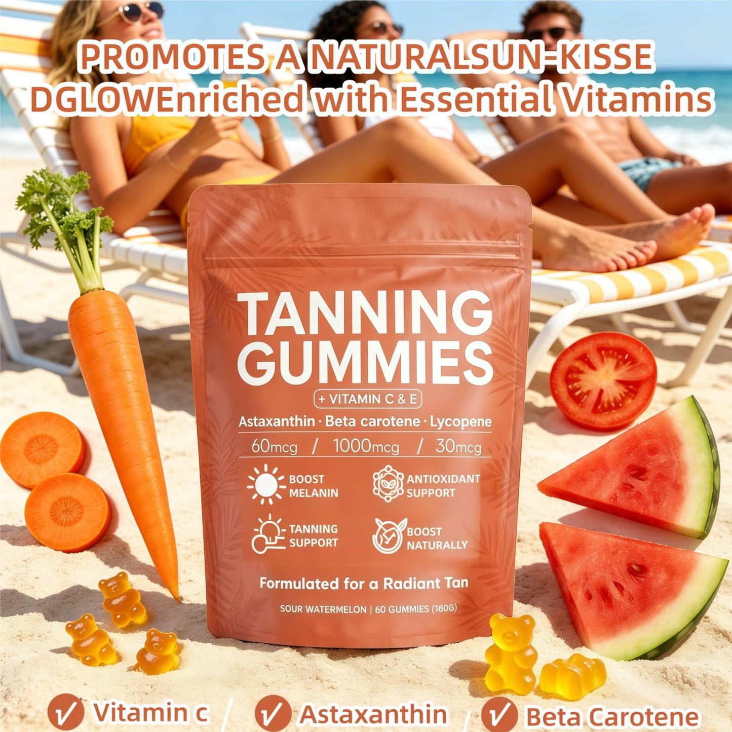 STDKDFW Skin Tanning 60 Gummies