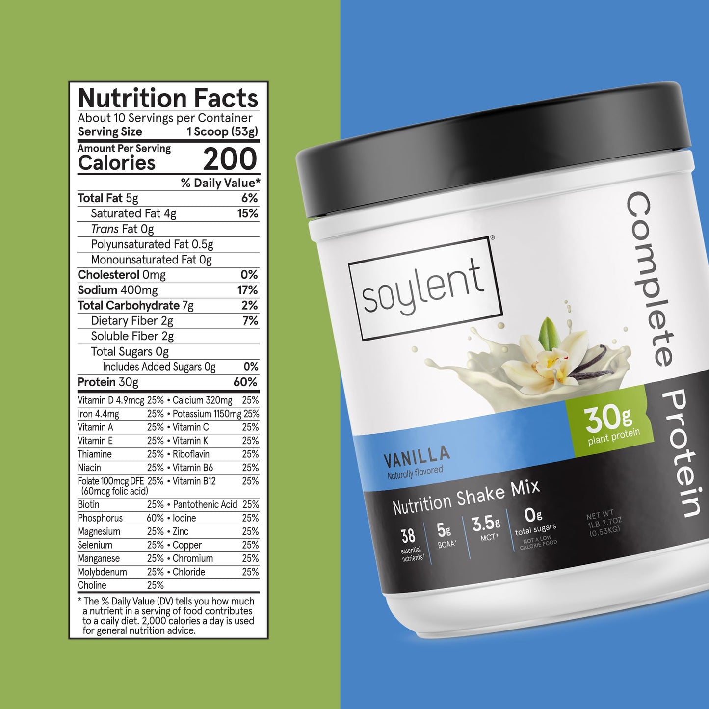 Soylent Complete Protein Powder Vanilla, Powder, 18.7 Ounce