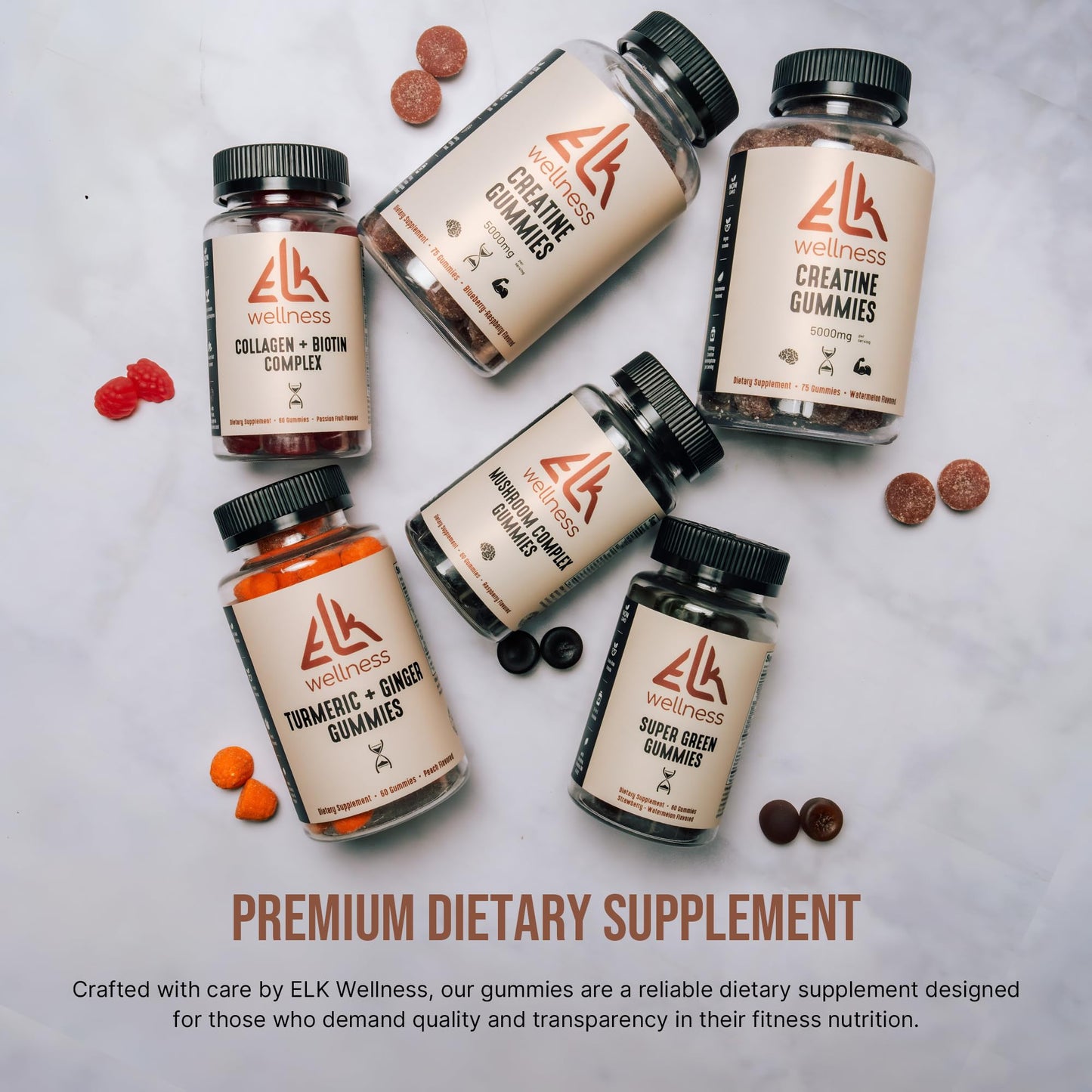ELK Wellness Creatine Monohydrate Gummy 75 Count