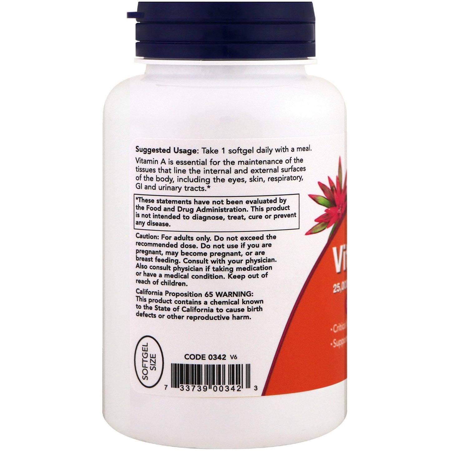 NOW Foods Vitamin A Softgels 25000 IU from Fish Liver Oil, 500 Softgels