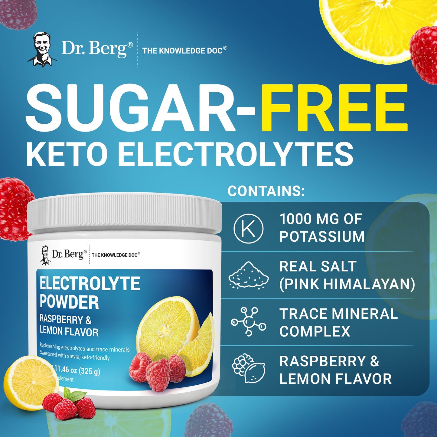 Dr. Berg Nutritionals Zero Sugar Hydration Keto Electrolyte Powder, 11.6 oz