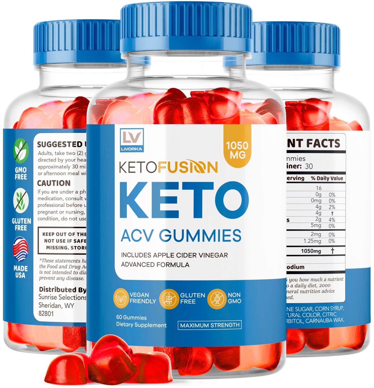 LIVORKA Keto Fusion ACV Gummies, 300 Gummies