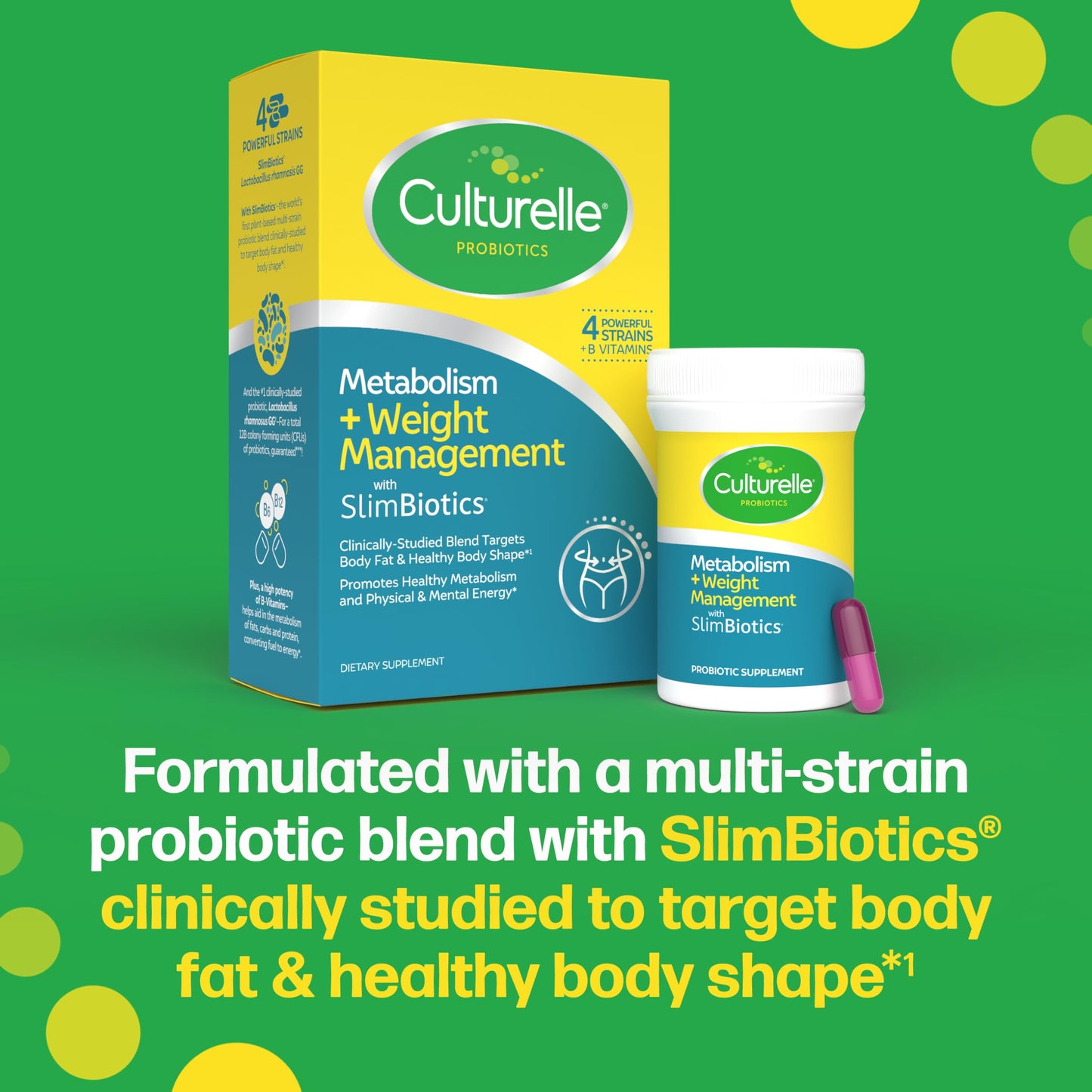 Culturelle Metabolism + Weight Management with SlimBiotics Probiotic Capsules, 30 Count
