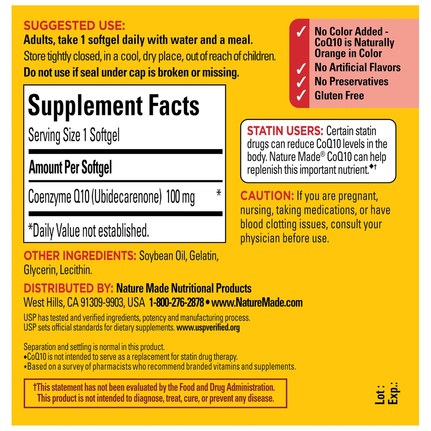 Nature Made CoQ10 100mg Softgel, 40 Softgels