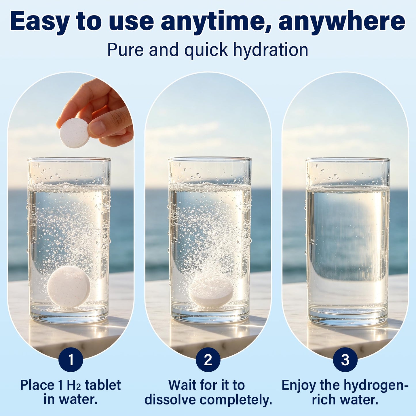 Hekeauo Hydrogen Water Tablets, 16PPM, 120 Tablets