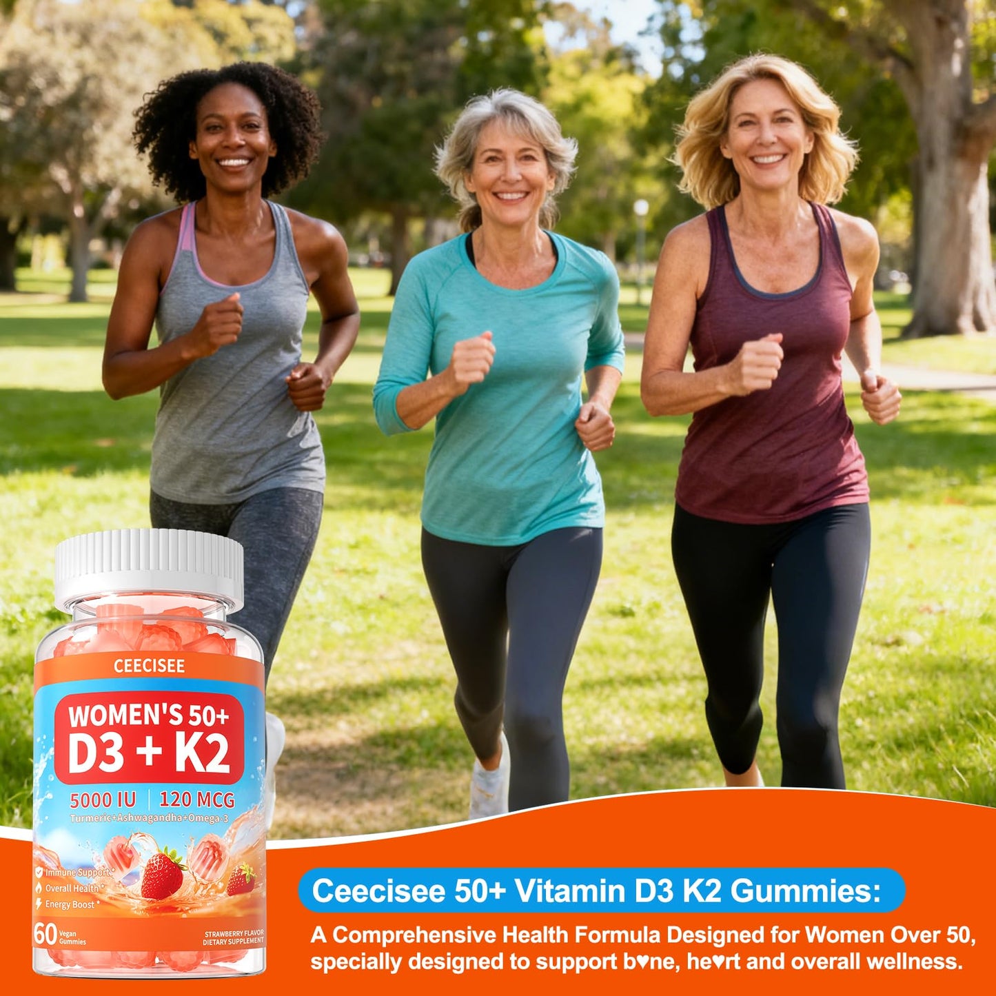 Ceecisee Vitamin D3 K2 Gummies 120 Count