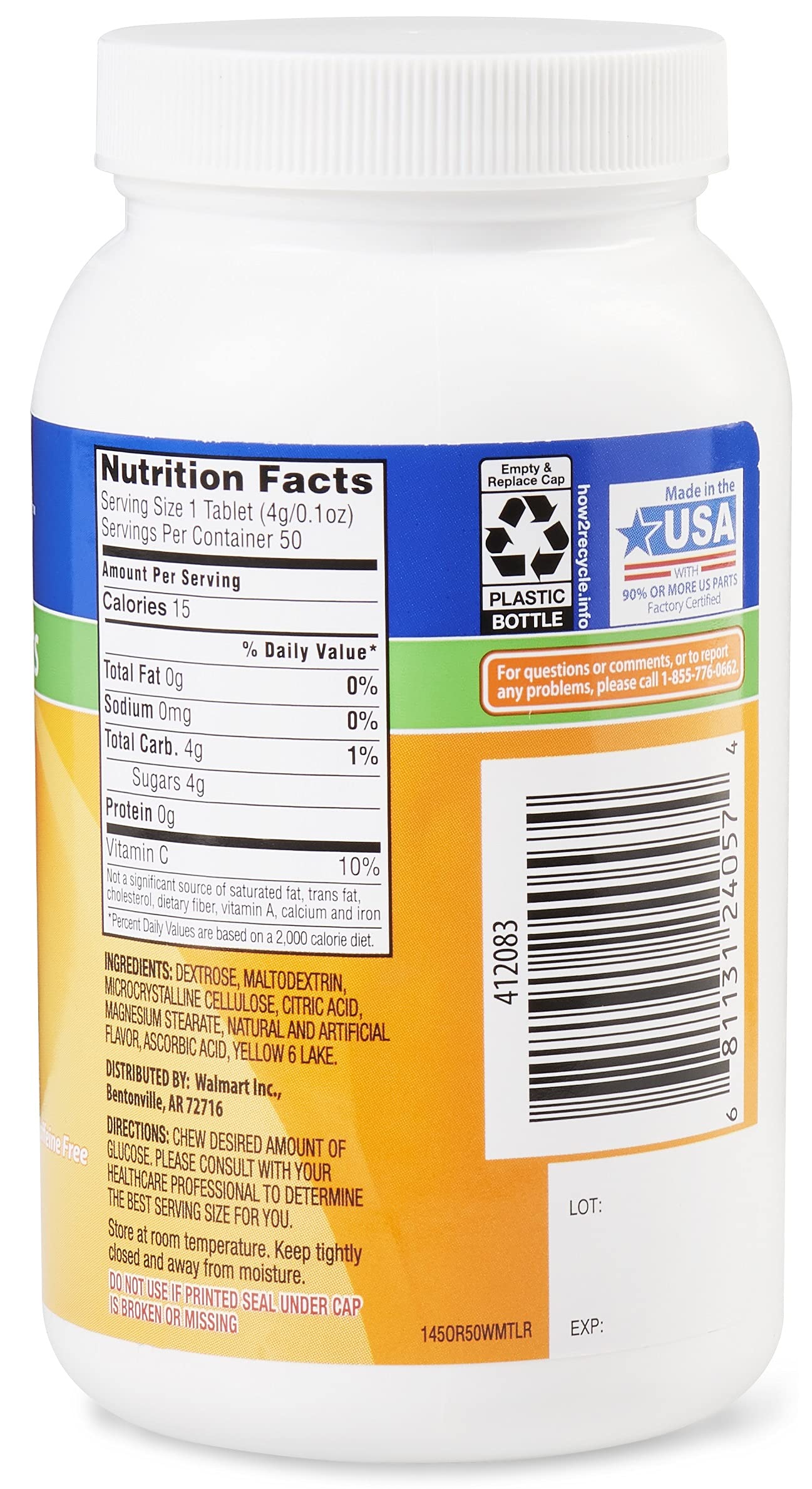 ReliOn Glucose Tablets 50 Count