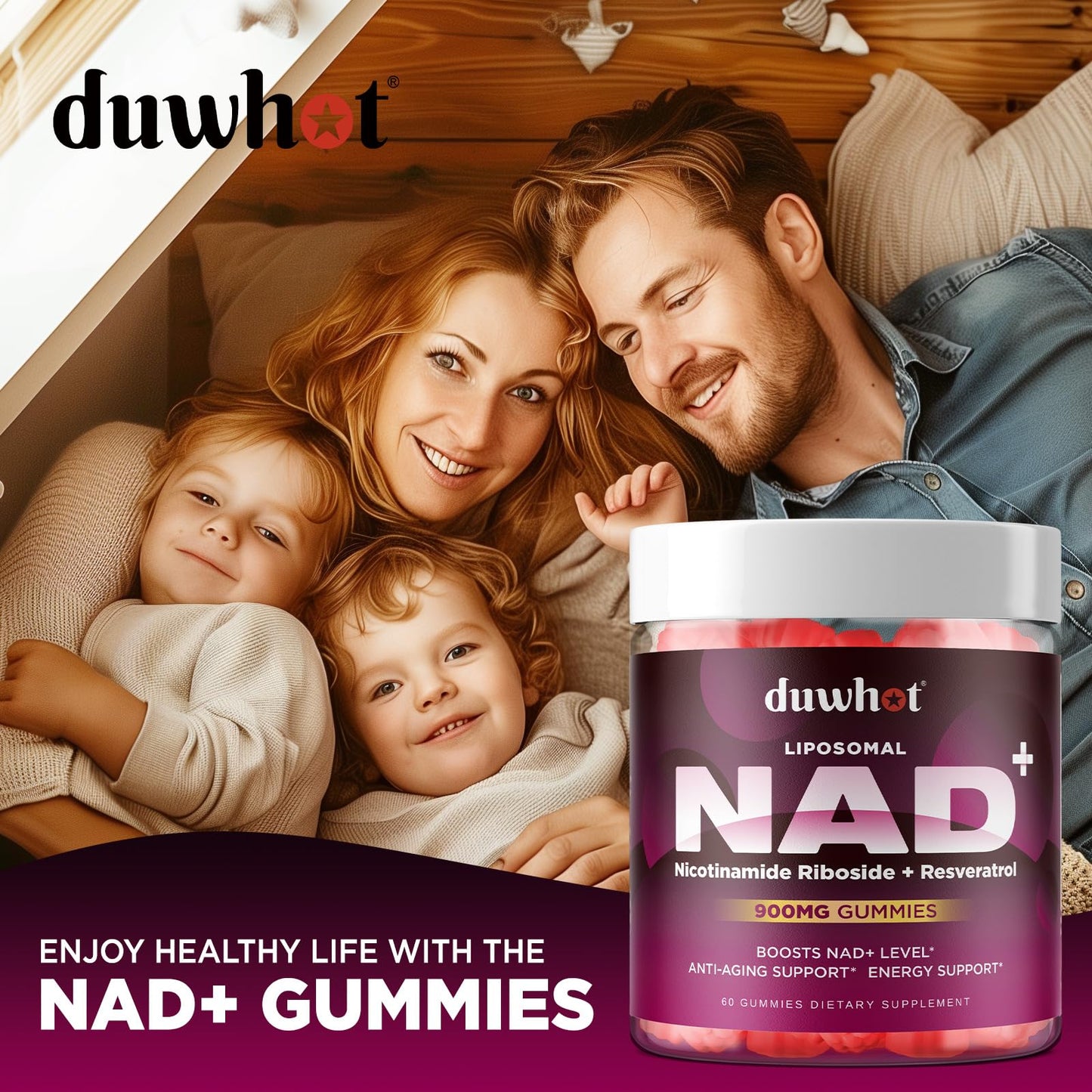 Duwhot NAD Supplement Gummies 60 Count
