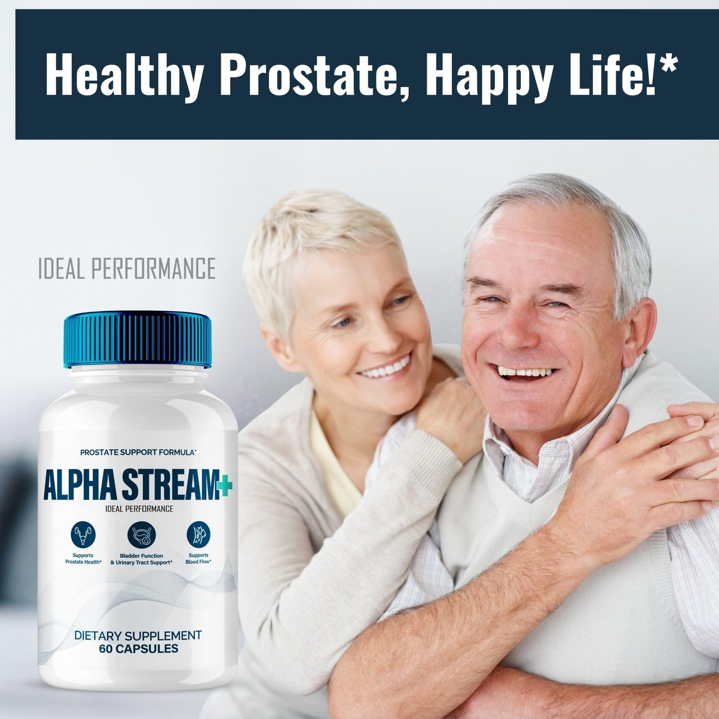 IDEAL PERFORMANCE Alpha Stream Plus Prostate Health Supplements for Men Capsules, 120 Count