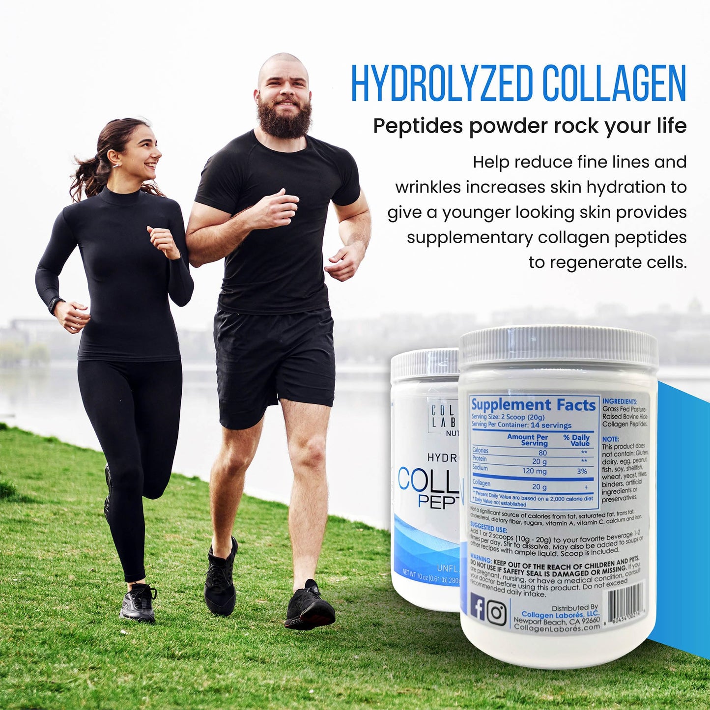 Collagen Laborés Pure Hydrolyzed Collagen Peptides Unflavored Powder, 10 oz