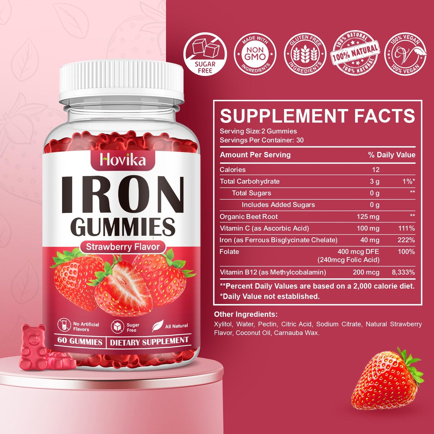 Hovika Iron Gummies 60 Gummies