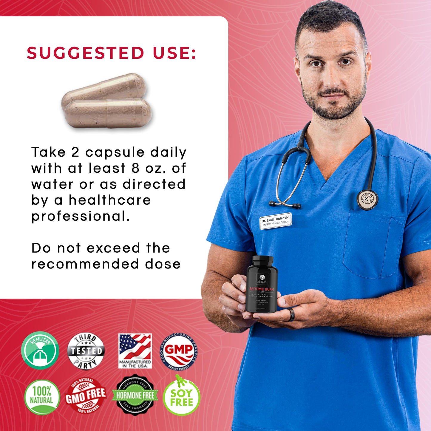 DR. EMIL NUTRITION Bedtime Burn Elite Capsule, 60 Count