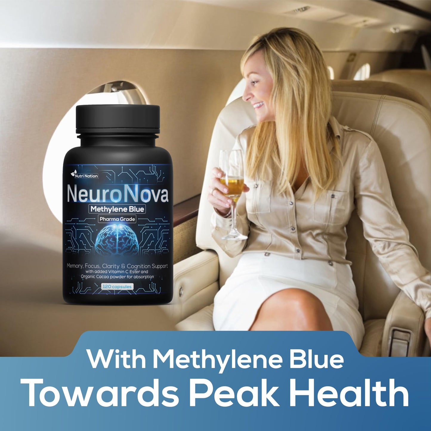 Nutri Nation Methylene Blue Pharmaceutical Grade Capsules, 120 Capsules