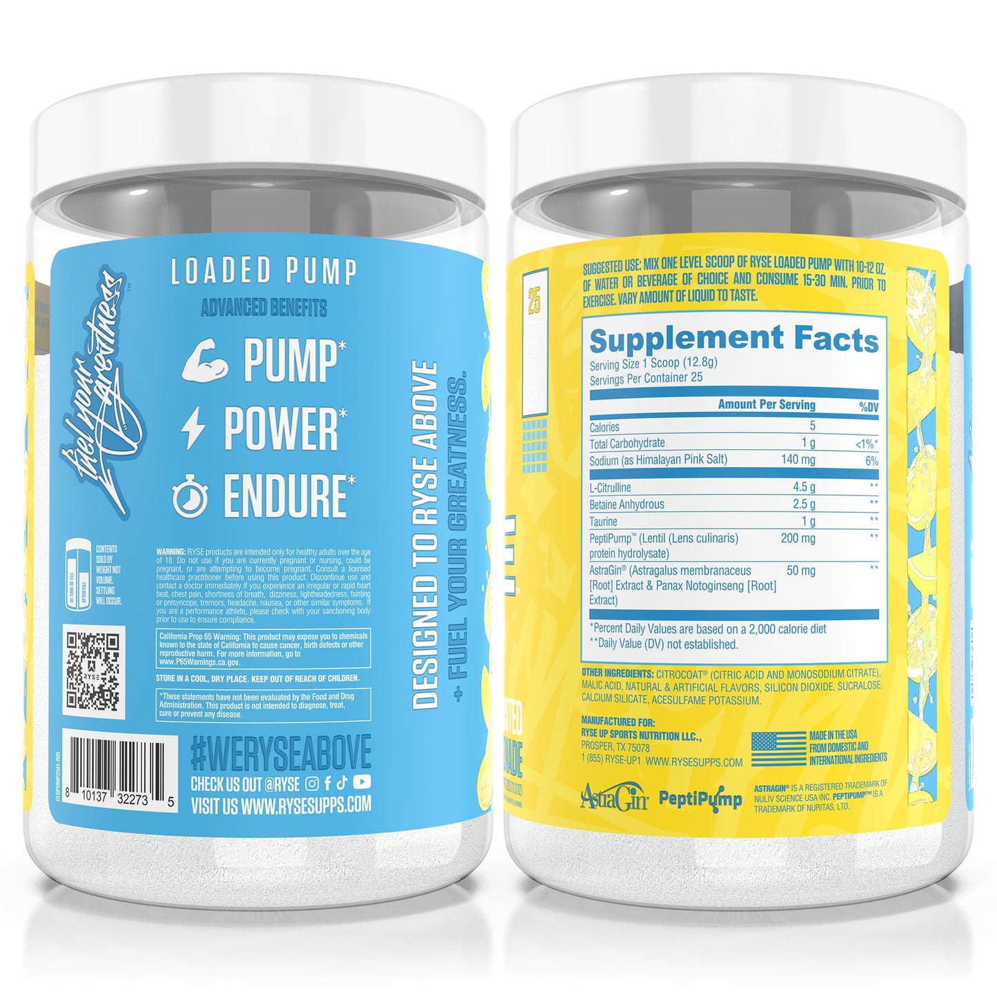 RYSE Up Supplements Ryse Loaded Pump Pre Workout Powder 11.3 Ounce