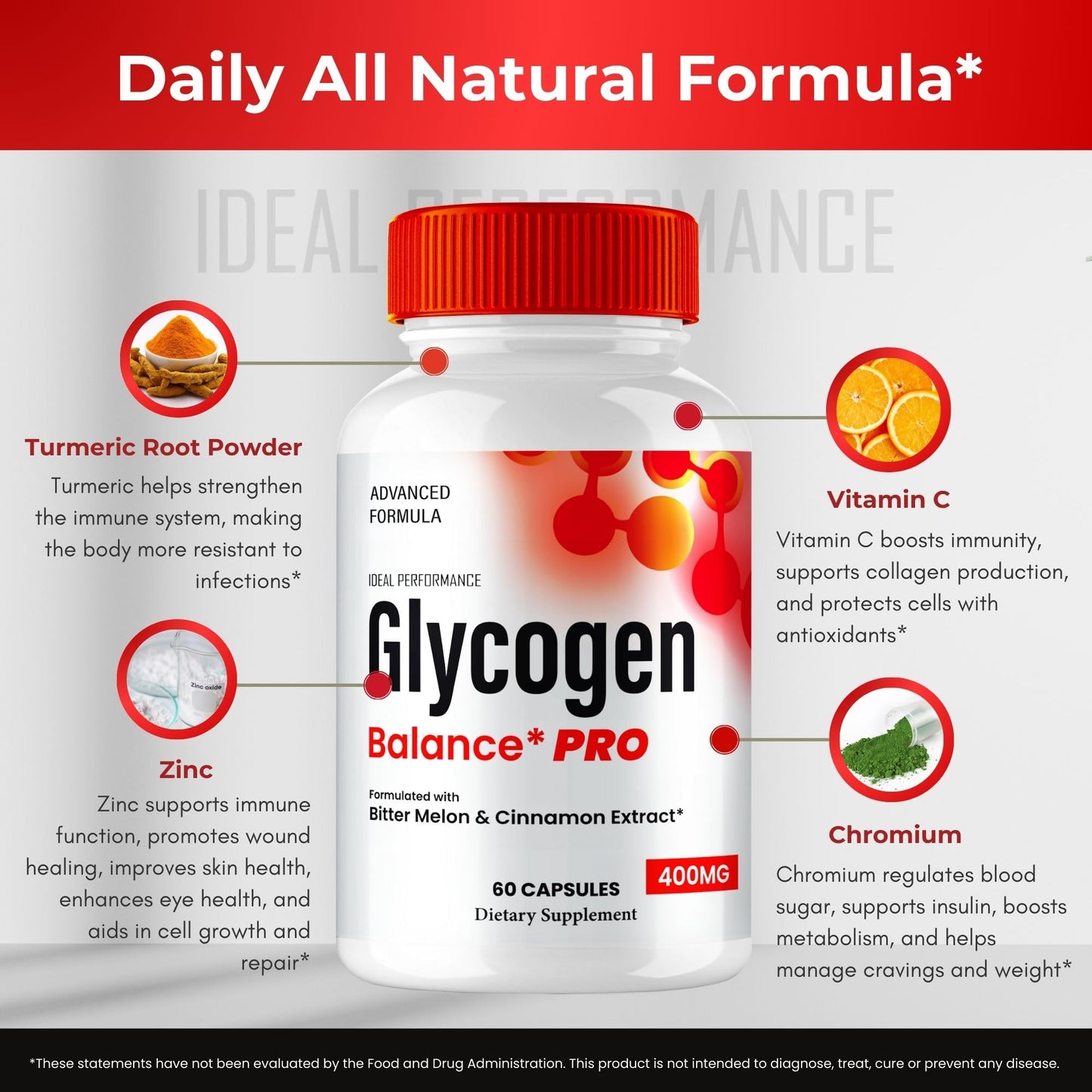 IDEAL PERFORMANCE Glycogen Balance Pro Advanced Blood Formula Capsules 120 Capsules