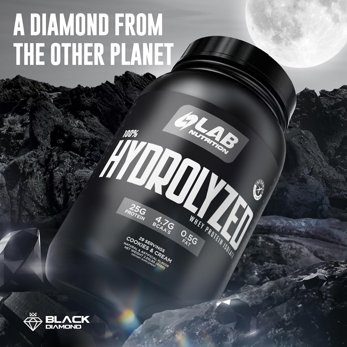 LAB NUTRITION 100% Hydrolyzed Whey Protein Isolate Powder, 80 Servings