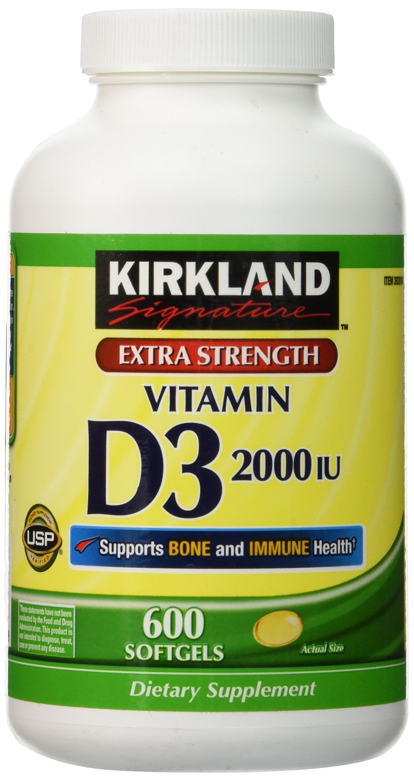 KIRKLAND Extra Strength Vitamin D-3 2000 IU Softgel 600