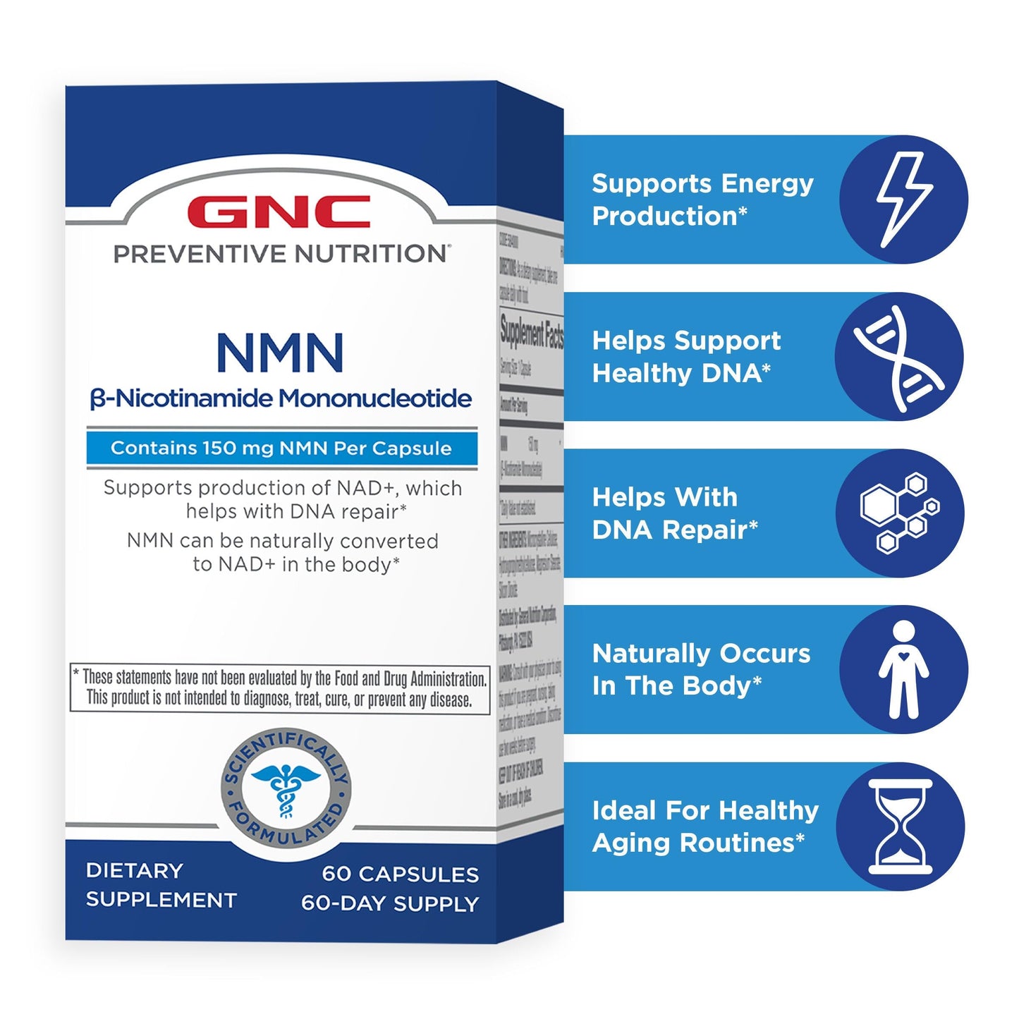 GNC Preventive Nutrition NMN 150 mg Capsule, 60 Capsules