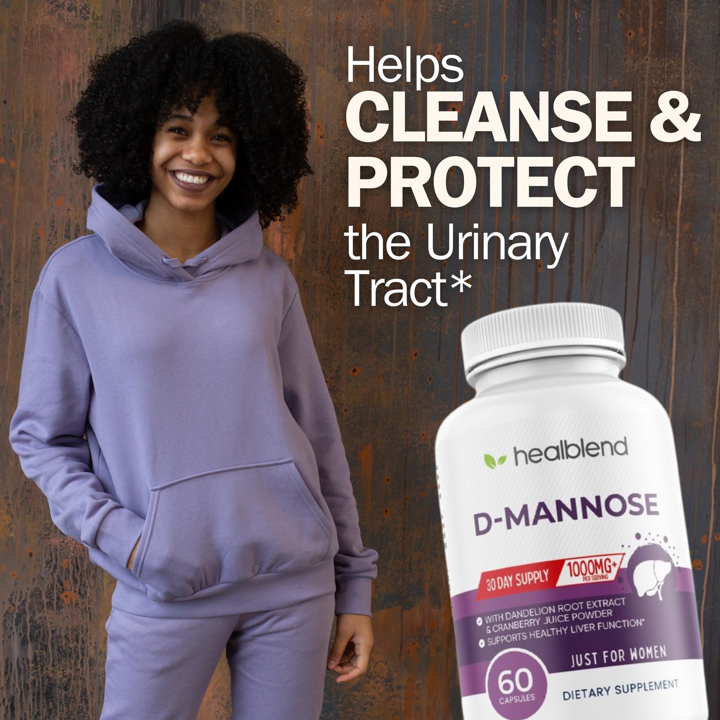 healblend D-Mannose 1000mg Capsules 60 Count