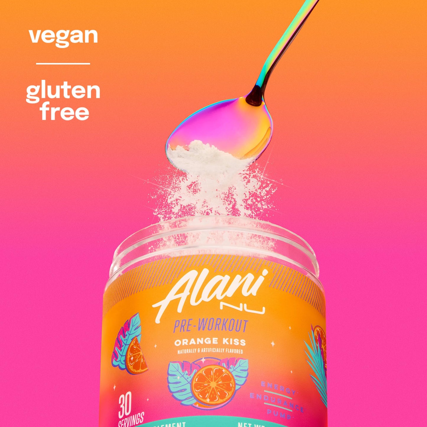 Alani Nu Pre Workout Powder Orange KISS 10.2 Ounce