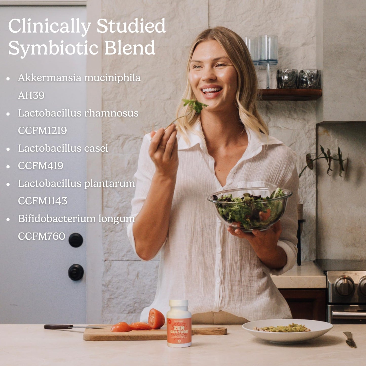 Zen Principle Zenculture 4-in-1 Synbiotic Supplement with CoreBiome Capsule, 120 Capsules