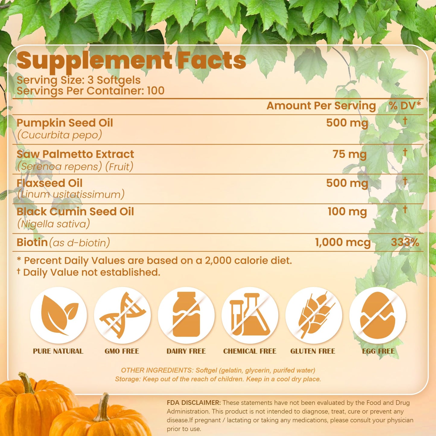 VerdiGusto Pumpkin Seed Oil with Saw Palmetto Softgels 300