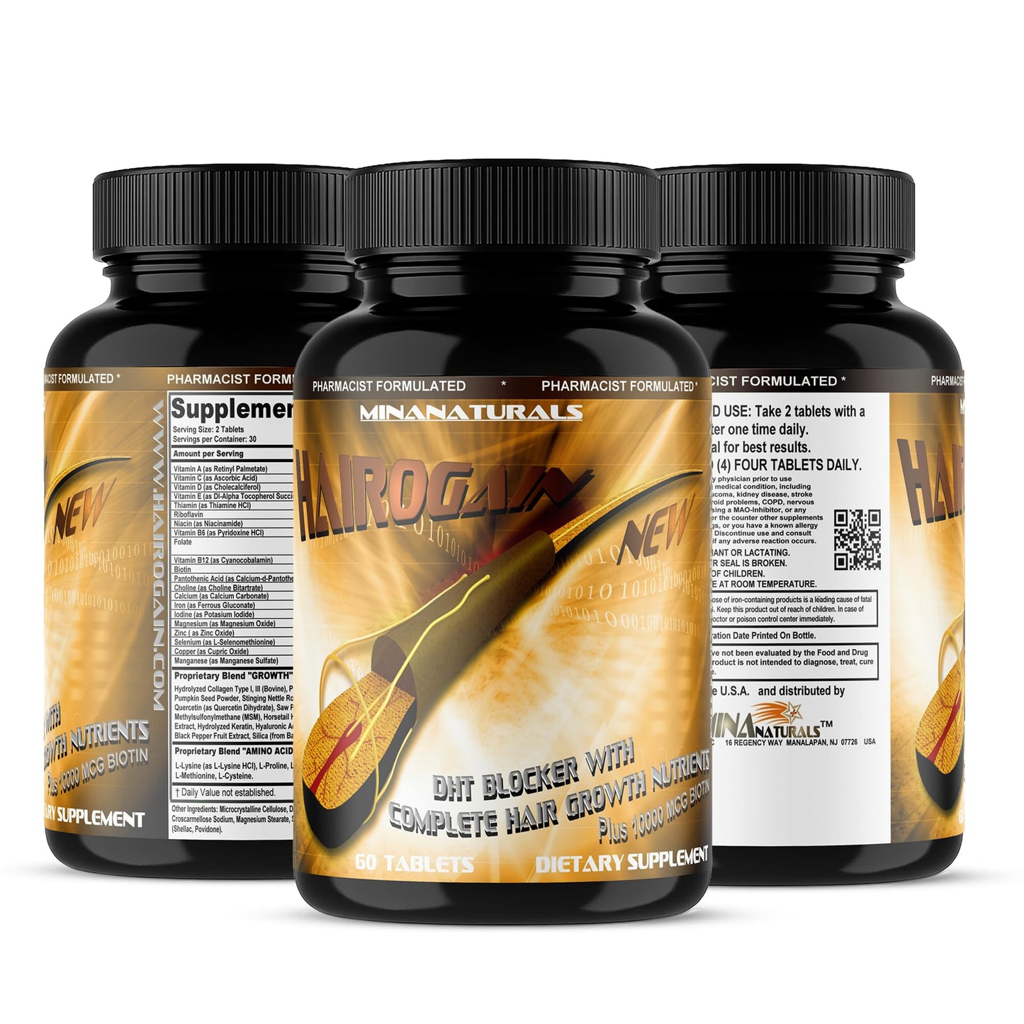 MINANATURALS HAIROGAIN DHT Blocker Tablets, 60 Tablets