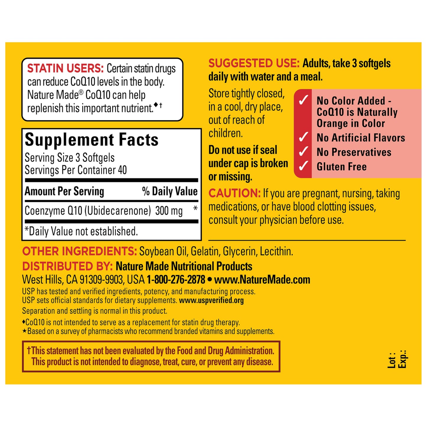 Nature Made CoQ10 300mg Softgels, 120 Softgels