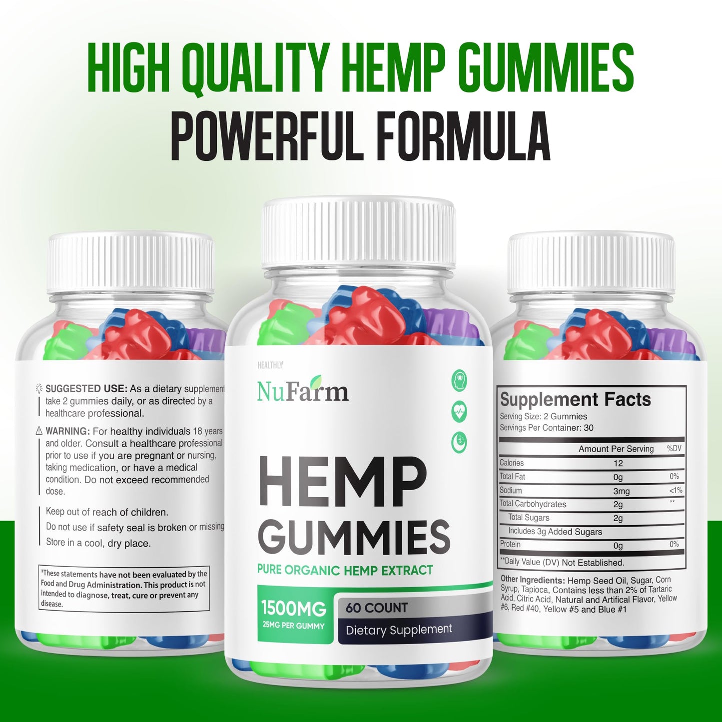 Purvia Nufarm Hemp Gummies 180 Count
