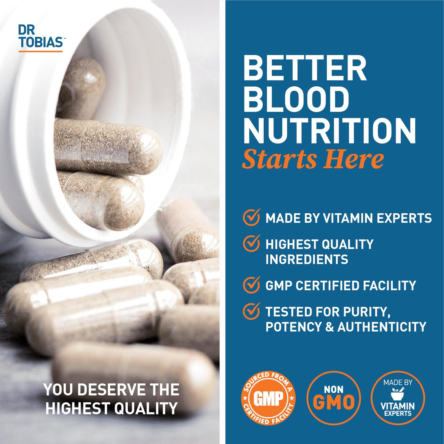 Dr. Tobias Omega 3 Fish Oil & Blood Pressure Support Supplements for Heart, Brain, Immune, Circulatory Health, with Vitamin C, B6, B12, Niacin, Folate & Herbs Softgel 150