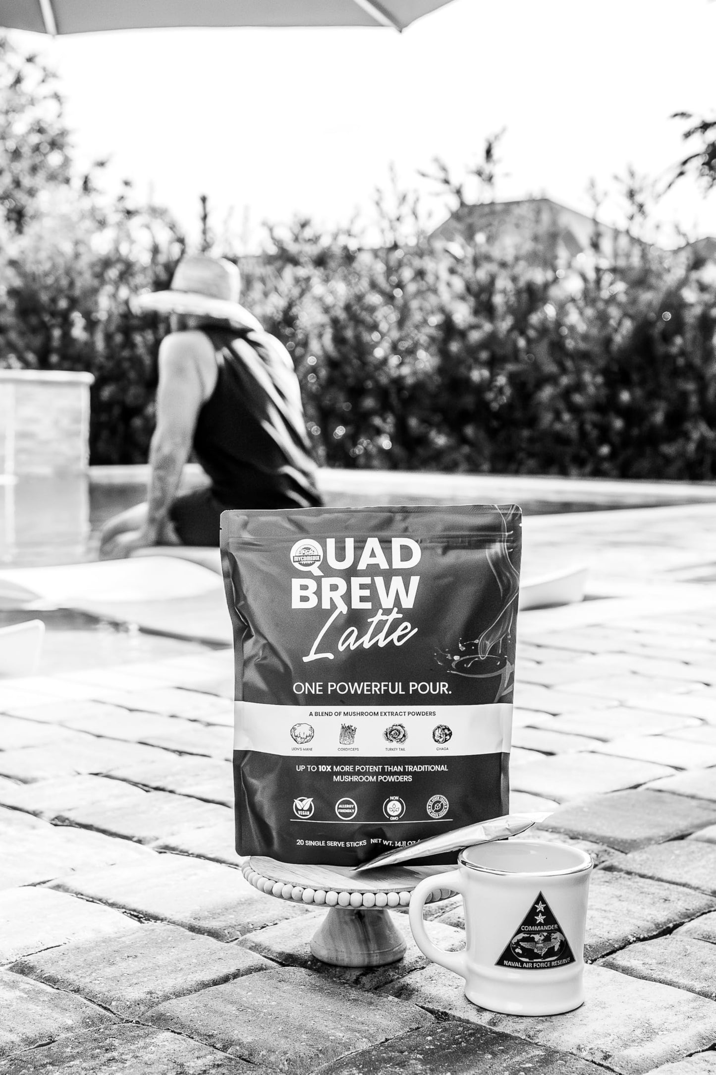 MYCOMedix Quad-Brew Latte Mushroom Coffee Powder 14.43 Ounce