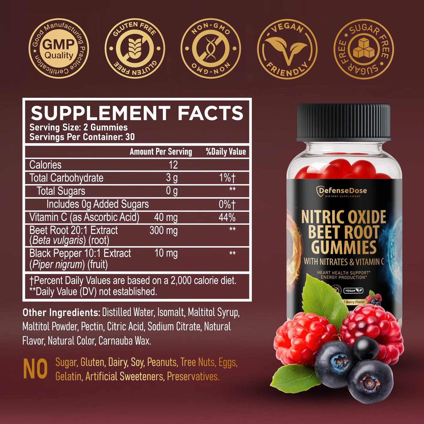 Defense Dose Beet Root Gummies 60 Count