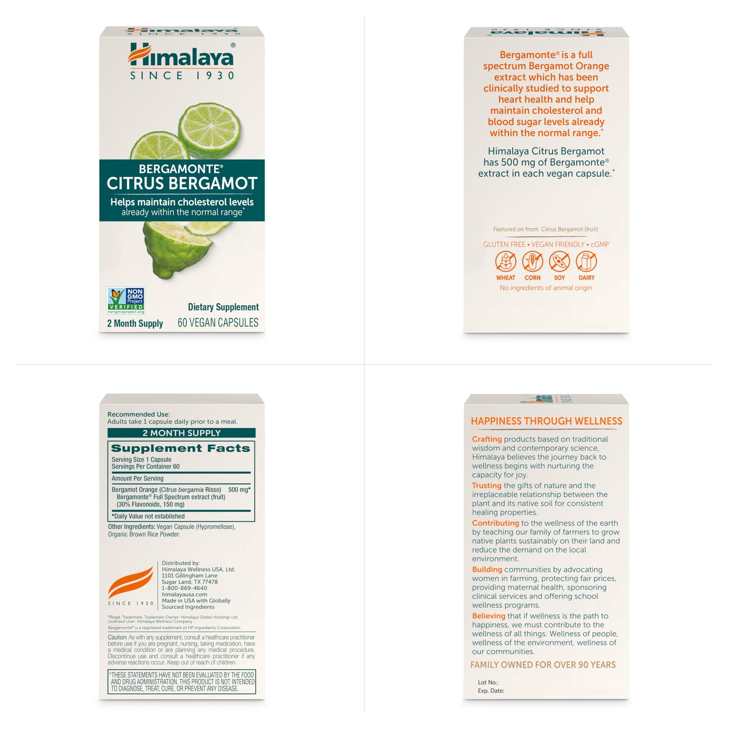 Himalaya Citrus Bergamot 500 mg Bergamonte Extract Capsules, 60 Count