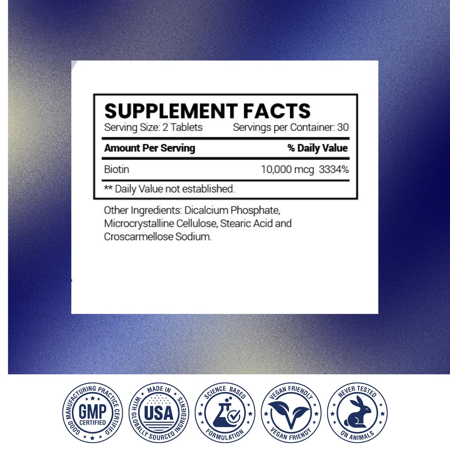 Research Verified Biotin – Pure Extra Strength 10000mcg – Hair Skin and Nails Vitamin Tablet 360