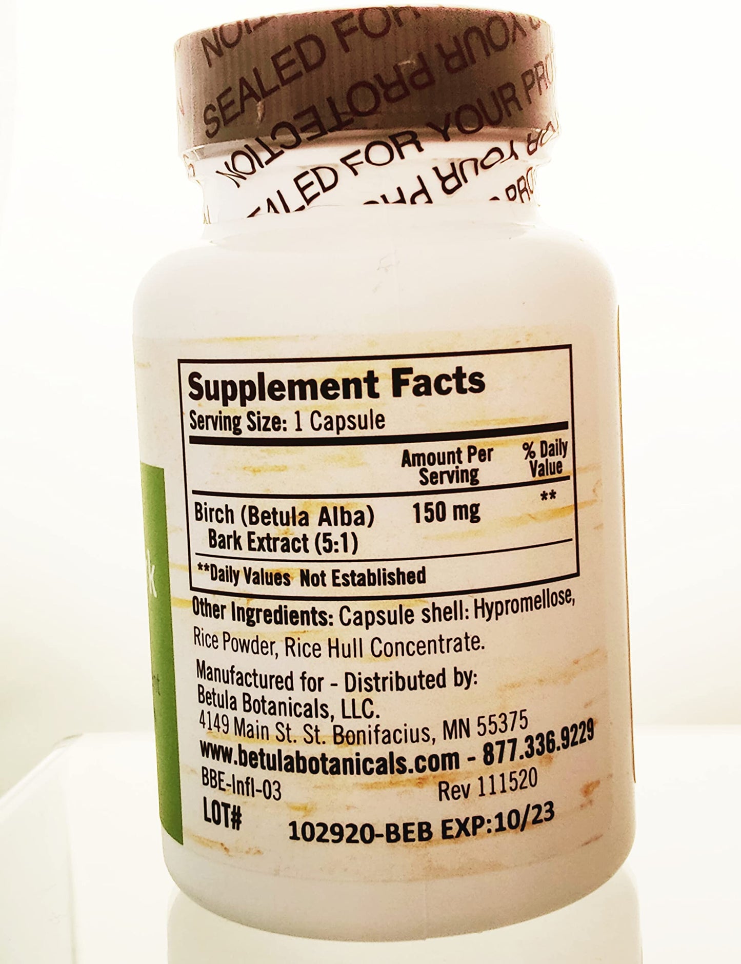 Betula Botanicals Birch Bark Betulin Extract Capsule 60 Count