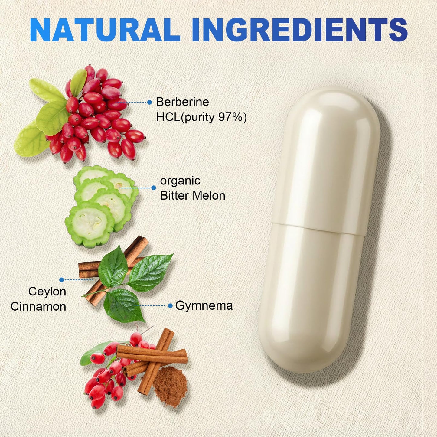 Rolphood Berberine Supplement with Ceylon Cinnamon 60 Capsules