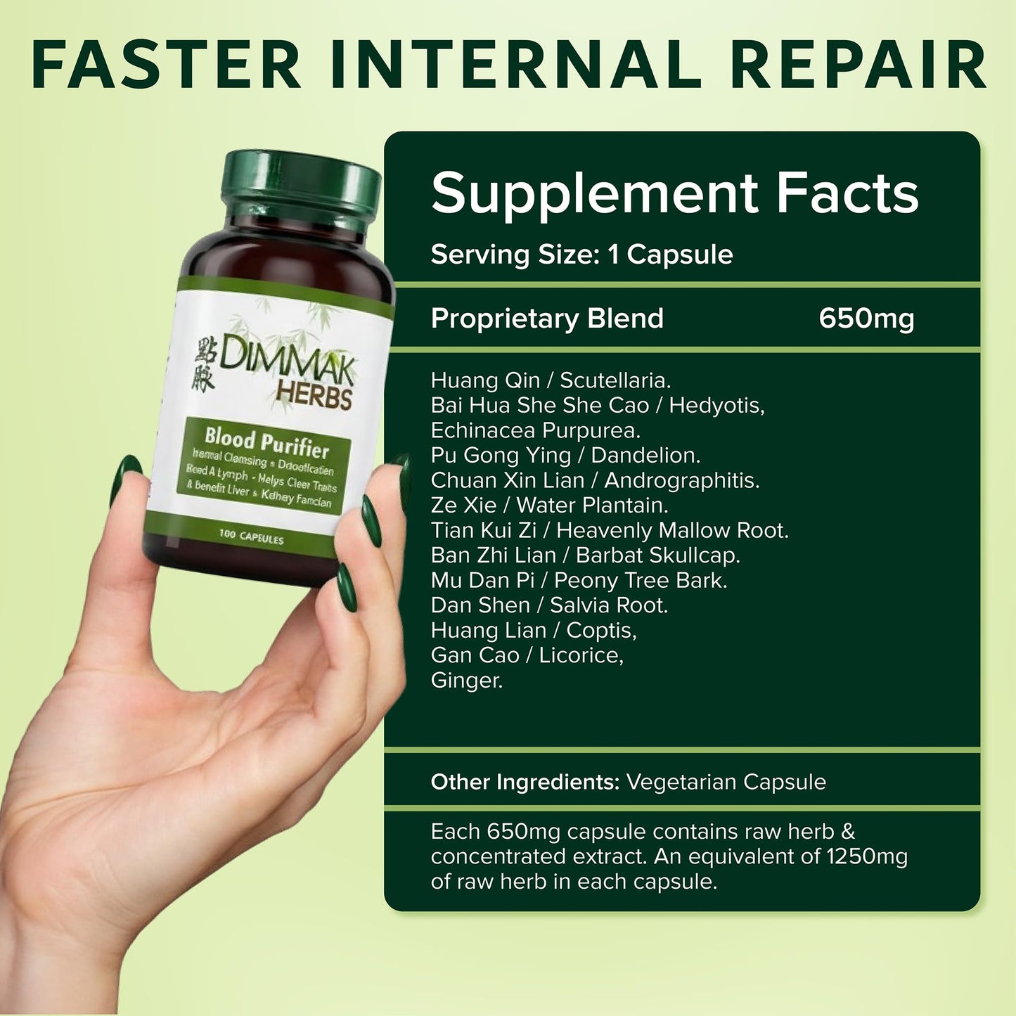 Dimmak Herbs Blood Purifier & Lymphatic Cleanse 100 Capsules