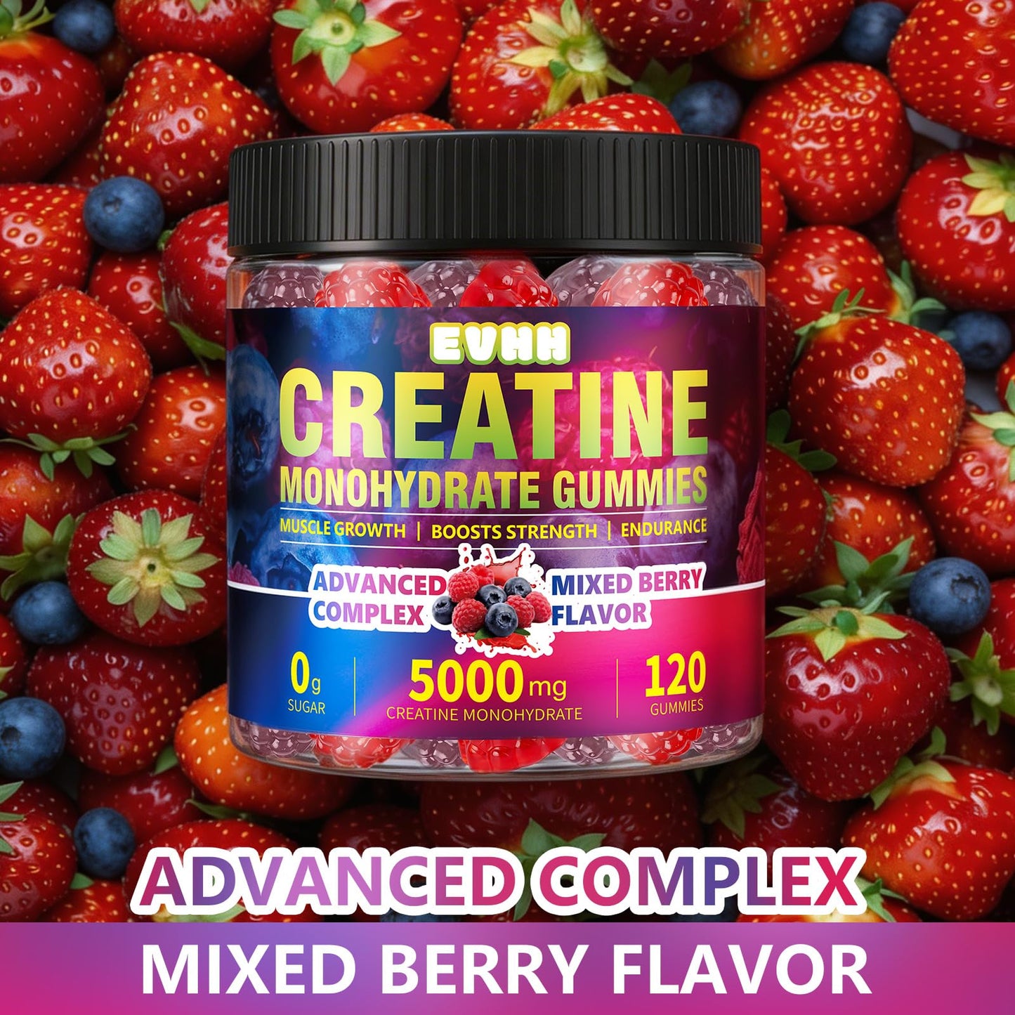 EVHH Creatine Monohydrate Gummies 120 Gummies