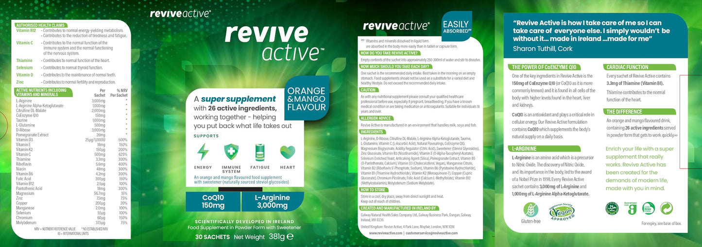 Revive Active Vitamin Mineral and Amino Complex Capsule 30 Count