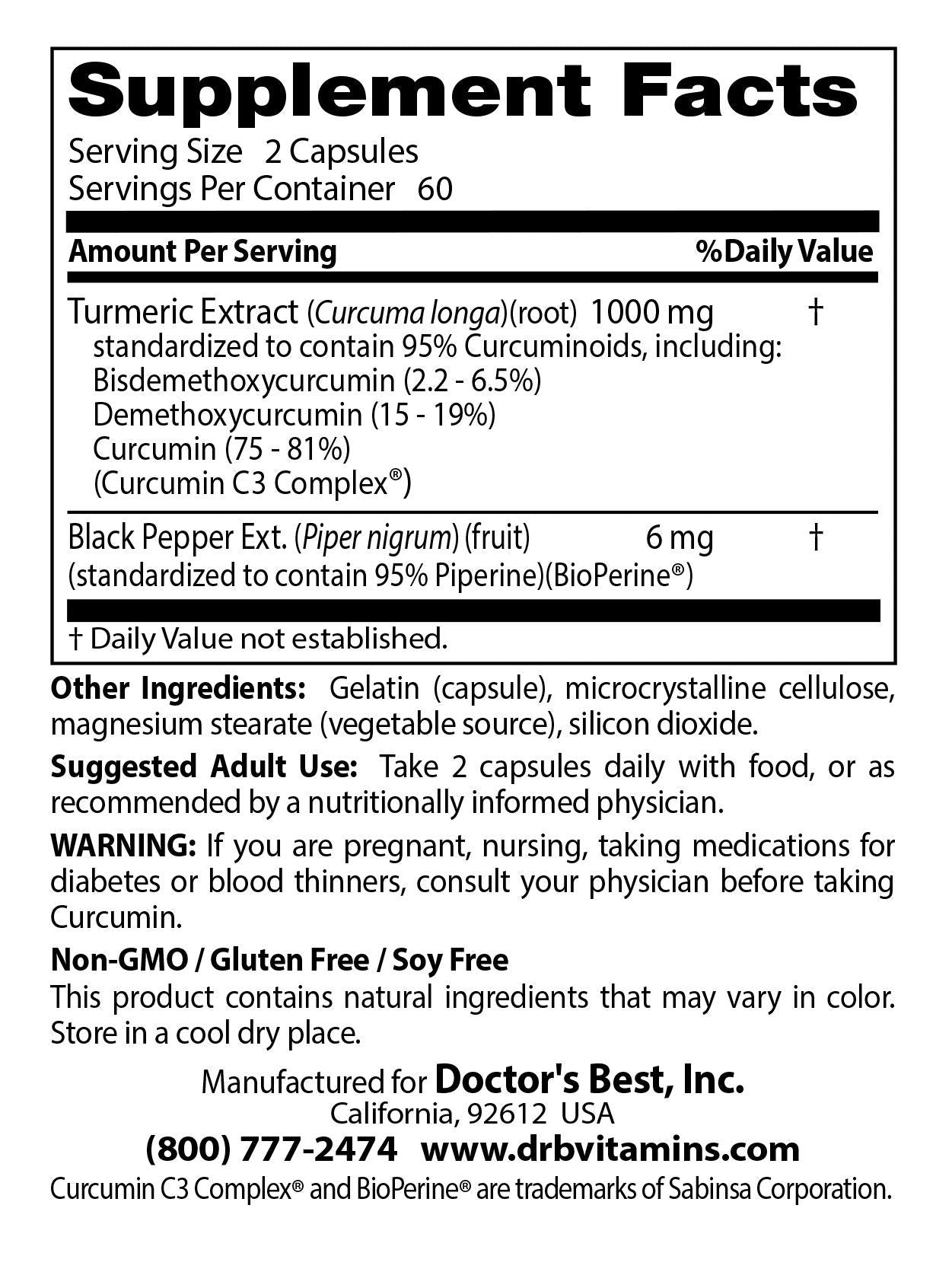 Doctor's Best Curcumin Capsule 120 Capsules