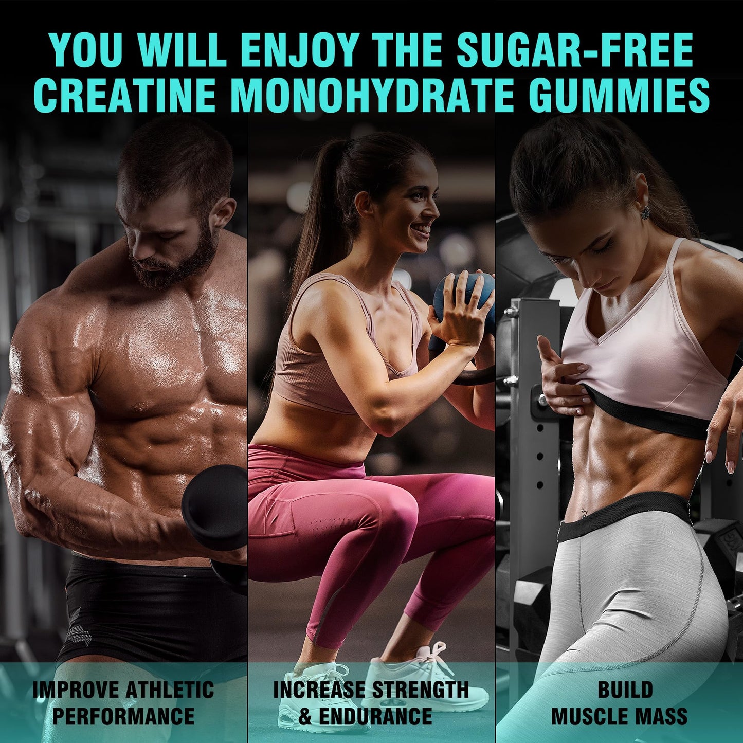 BAKAKOUL Creatine Monohydrate Gummies, 120 Count