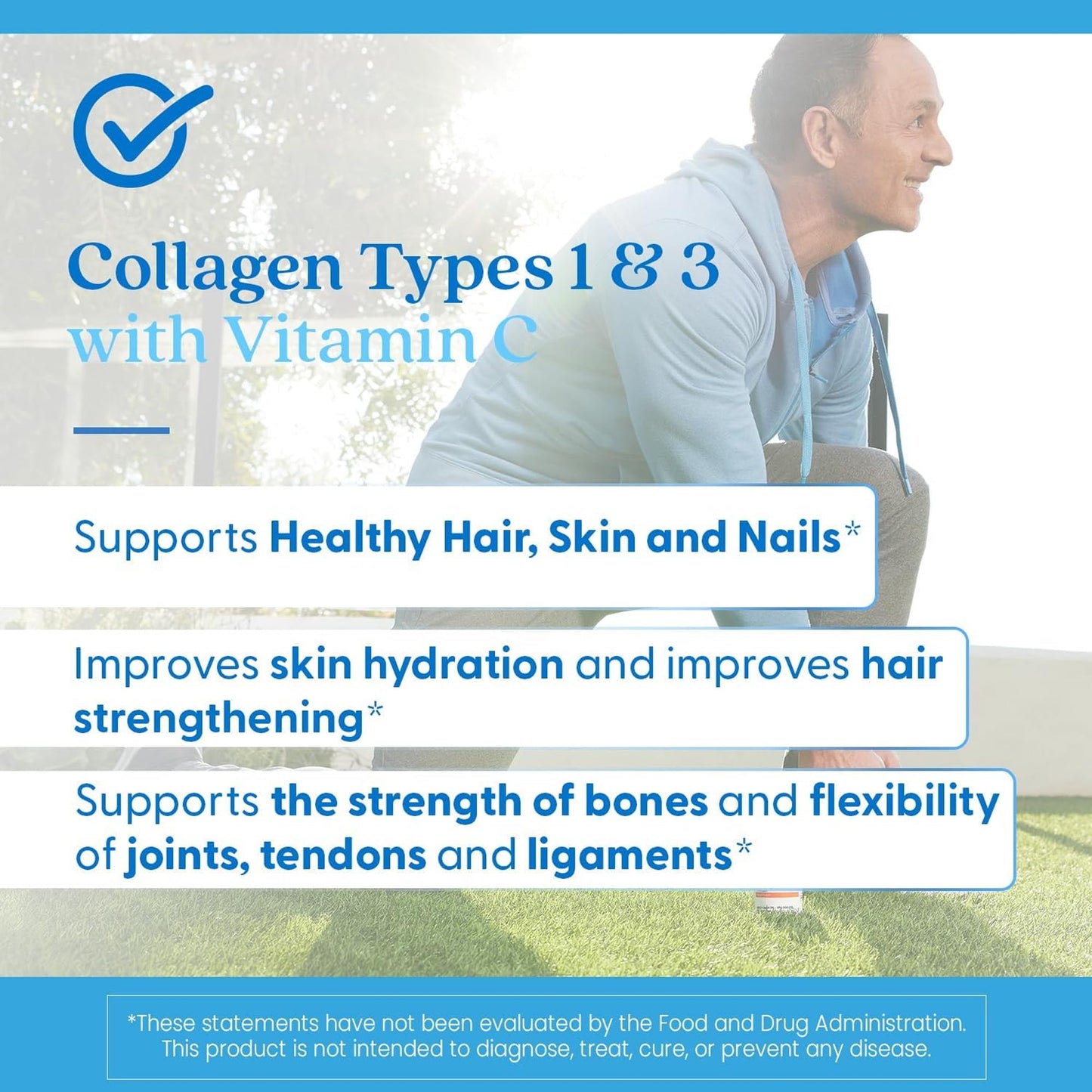 Doctor's Best Collagen Peptides Types 1 & 3 Collagen Supplement for Hair, Skin, Nails & Joint Health, 240 Capsules