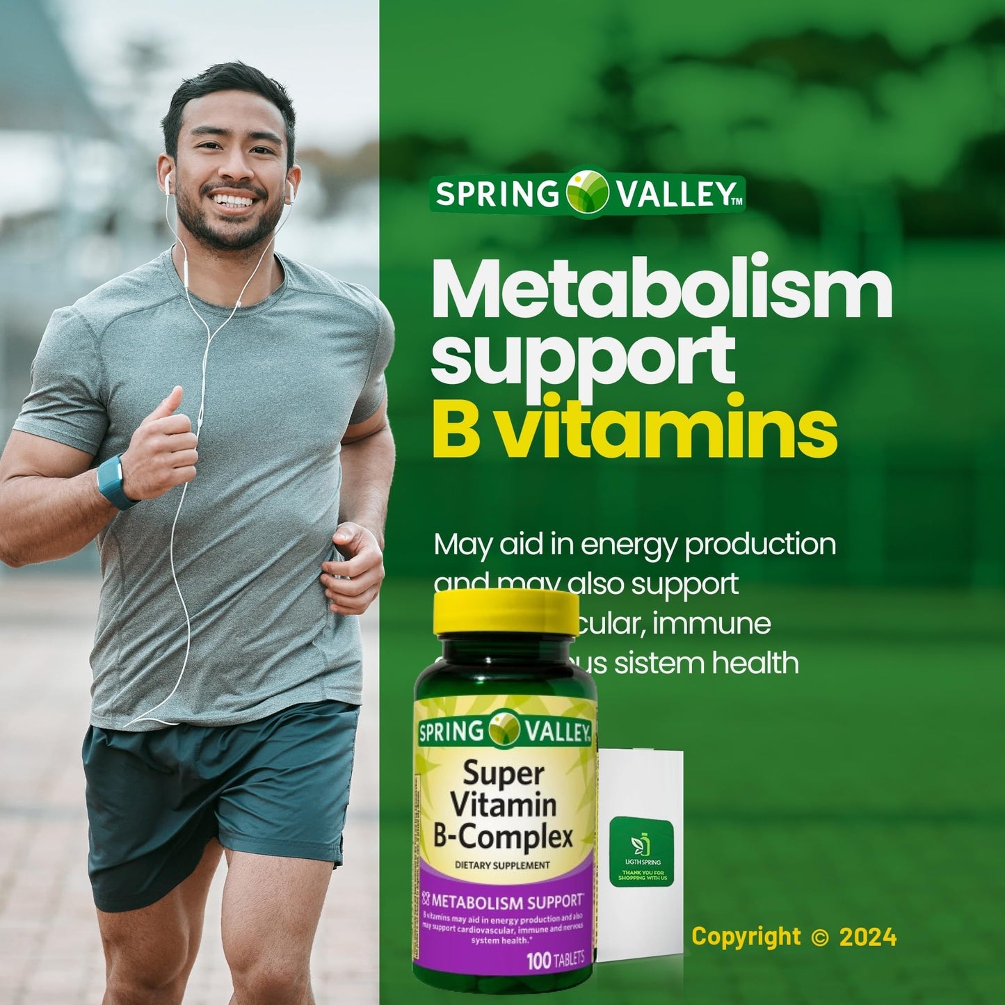 LightSpring Vitamin B-Complex 100 Tablets
