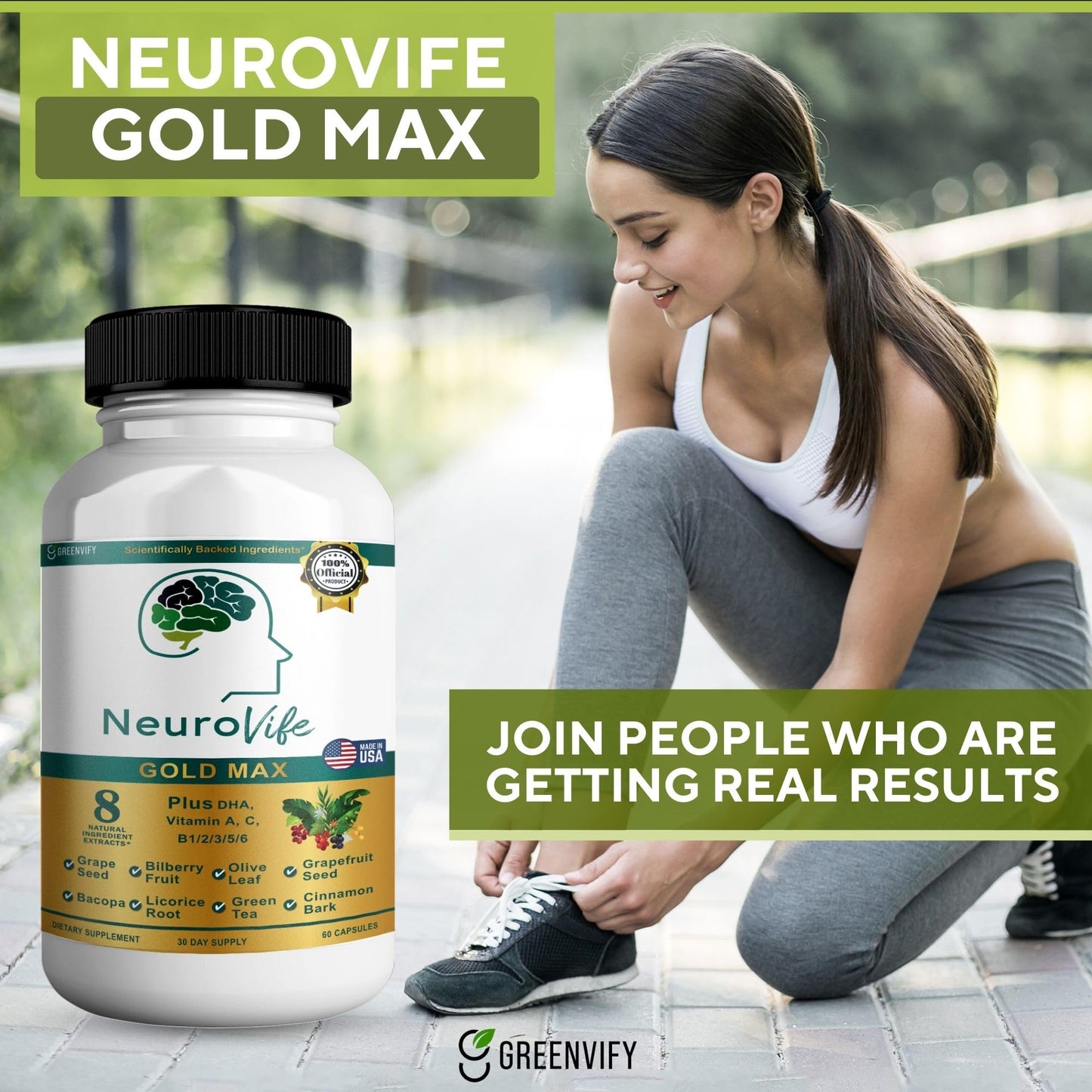 GREENVIFY NeuroVife Gold Max Brain Support Supplement 120 Capsules