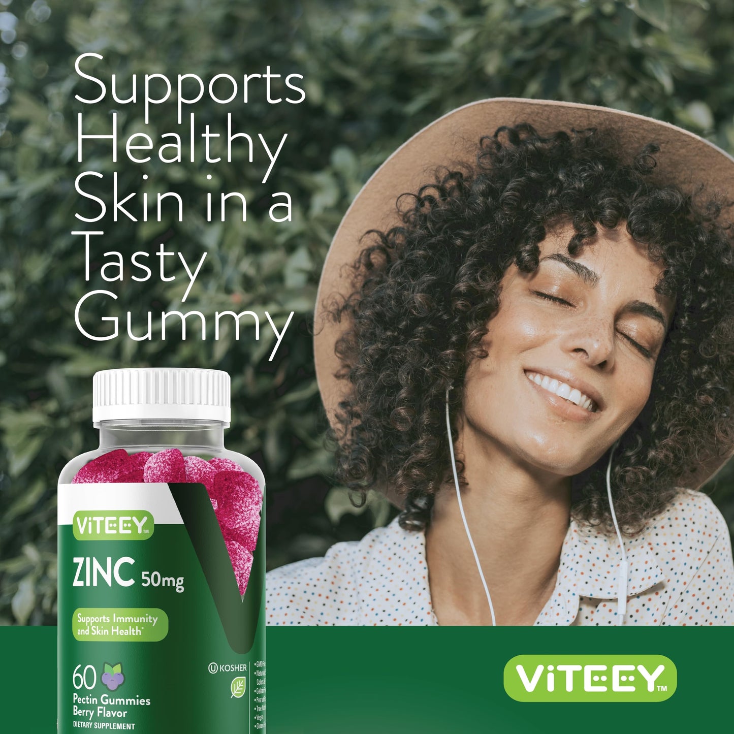 Viteey Zinc Gummies for Men and Women 50mg - 60 Count