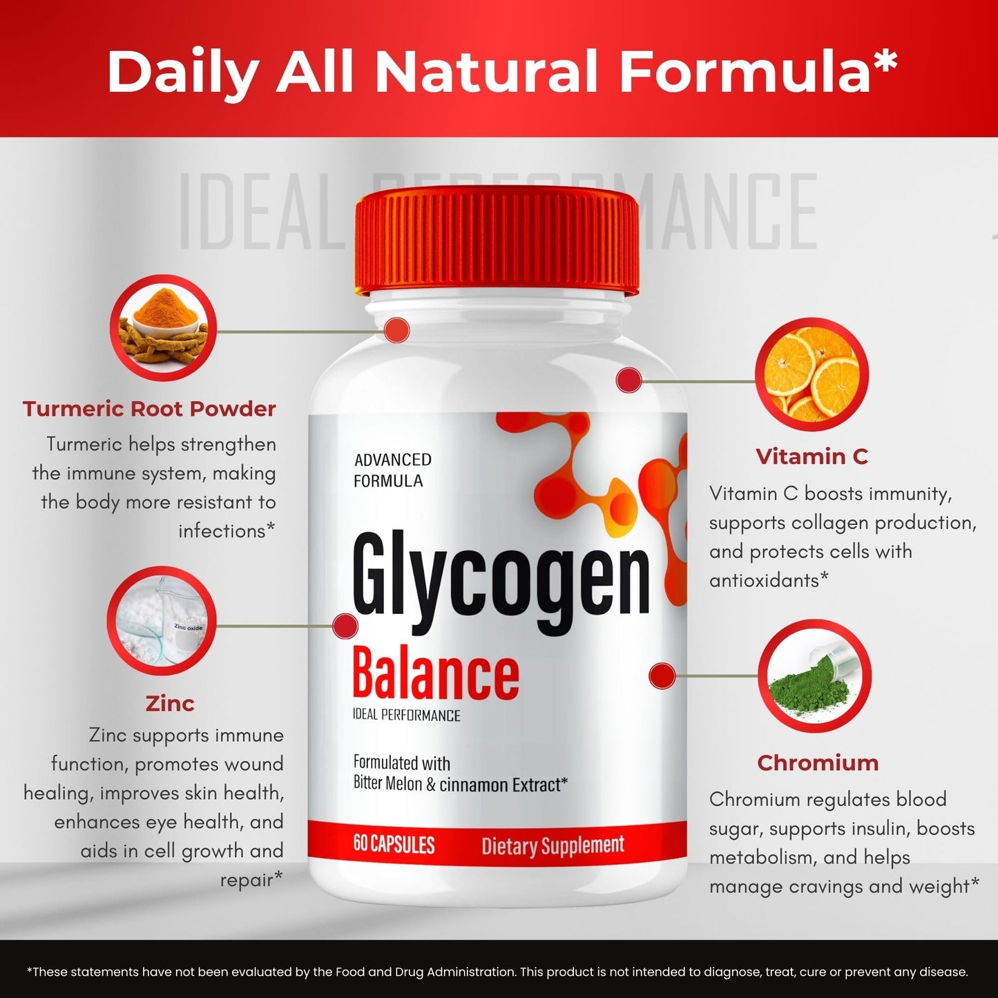 IDEAL PERFORMANCE Glycogen Balance Advanced Blood Formula Capsules, 300 Capsules