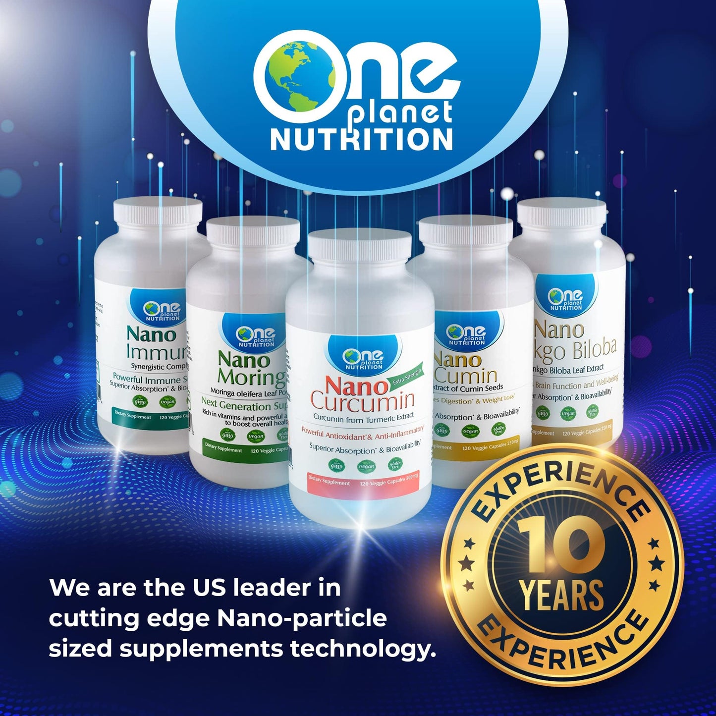 One Planet Nutrition Nano Energy 500 mg Veggie Capsules, 1 Count
