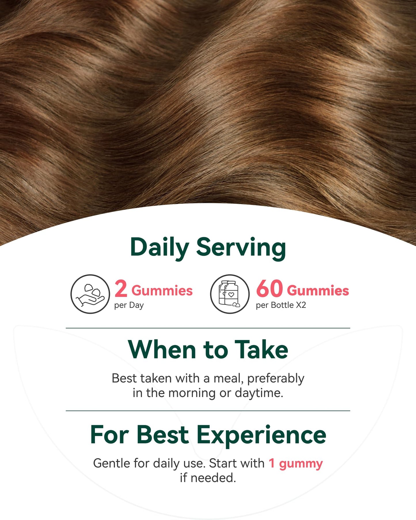 Inner Brightness Biotin 10,000mcg Gummies for Women - Hair Skin Nails, 120 Gummies