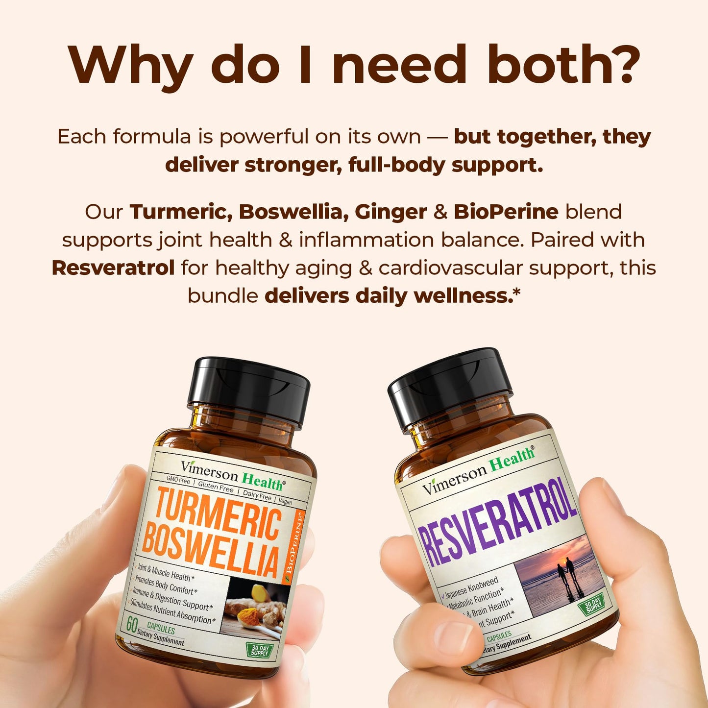 Vimerson Health Boswellia Turmeric Curcumin + Resveratrol Japanese Knotweed Capsules Bundle, 120 Capsules