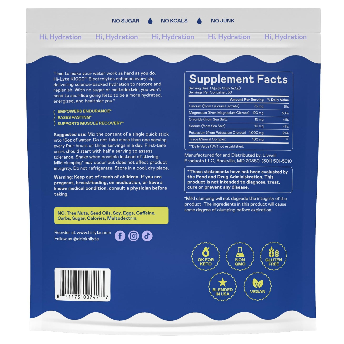 Hi-Lyte Hydration Bundle - Keto K1000 Unflavored Electrolyte Packets and Pink Lemonade Electrolyte Powder, 21 Count